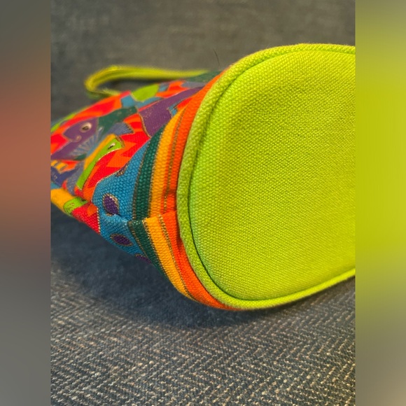 Vintage Laurel Burch Colorful “Dancing Fish” Canvas Tote Bag - Picture 4 of 14